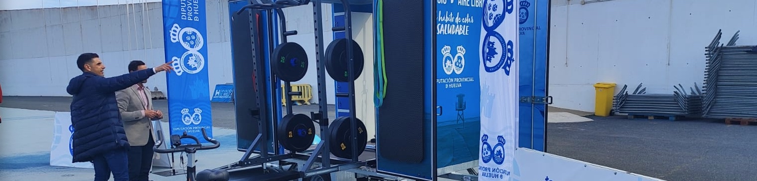 La Diputación de Huelva adquiere un gimnasio móvil para fomentar la práctica deportiva por todos los rincones de la provincia