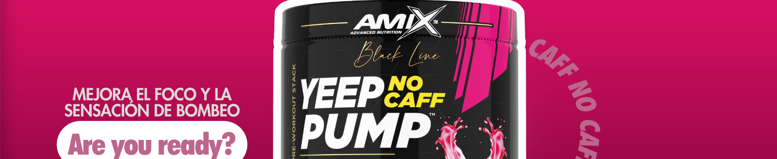 Lanzamiento de Yeep Pump Pre Entreno sin cafeína de AMIX Black Line, ideal para Entrenadores y Centros Deportivos