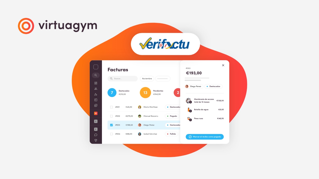 Virtuagym ofrece la solución para estar preparado para Verifactu, el nuevo sistema de facturación verificable obligatorio y regulado por el Real Decreto 1007/2023